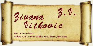 Živana Vitković vizit kartica